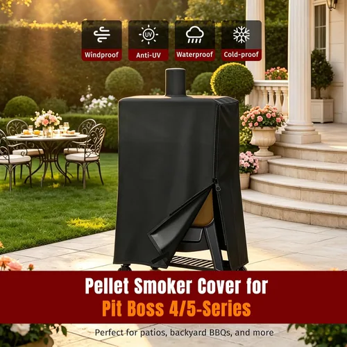 Vista 2 de SHINESTAR Cubierta mejorada 73550 para ahumador vertical de pellets para Pit Boss 4/5-Series, PBV4PS1, PBV5PW1, PBV4PS2, resistente y resistente al