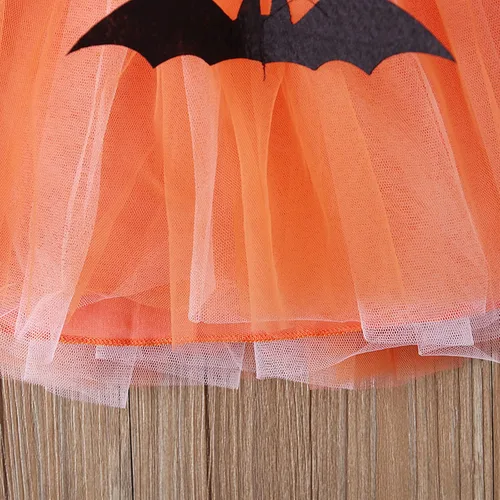 Vista 6 de FEORJGP Vestido de tul de Halloween para niñas pequeñas, vestido de tela de araña, vestido de bruja de Halloween para niñas pequeñas