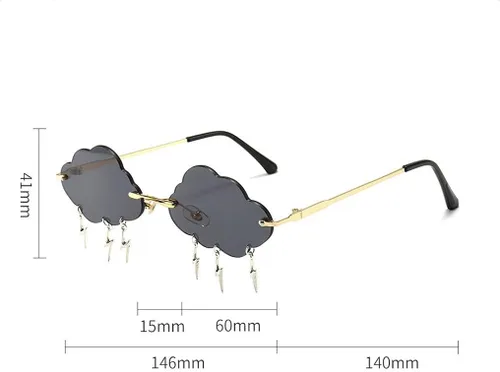 Vista 3 de ENTHYI Gafas de sol Cloud Lightning para mujereshombres sin montura para fiesta sin montura