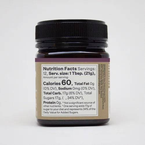 Vista 2 de Mason Brothers' Raw Manuka Honey MGO 829+ 8.8 onzas de miel de Nueva Zelanda, certificado MGO
