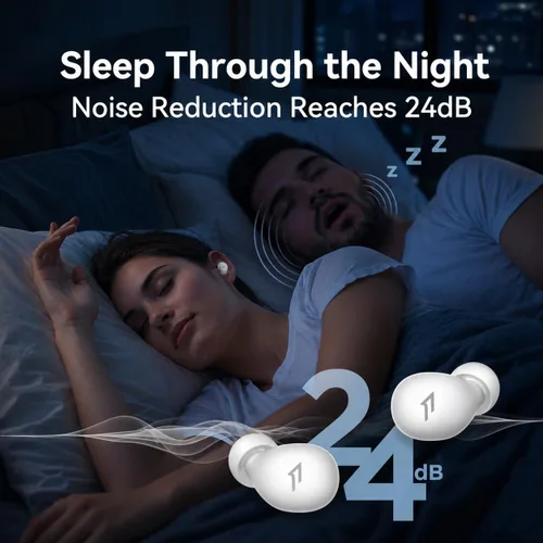 Vista 2 de 1MORE Auriculares con cancelación de ruido para dormir, mini auriculares
