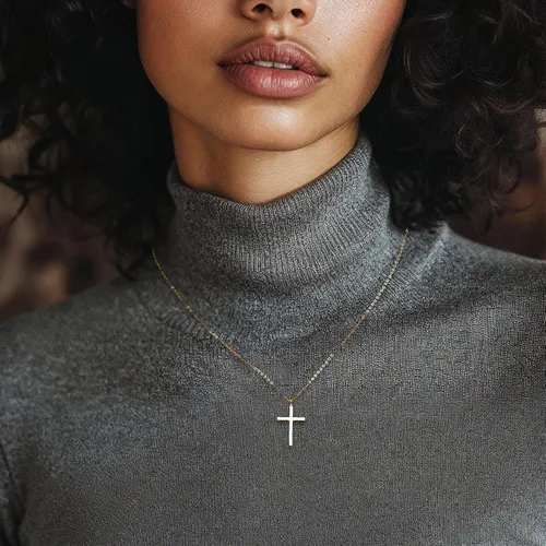 Vista 2 de Ross-Simons Italian 14kt Yellow Gold Cross Necklace