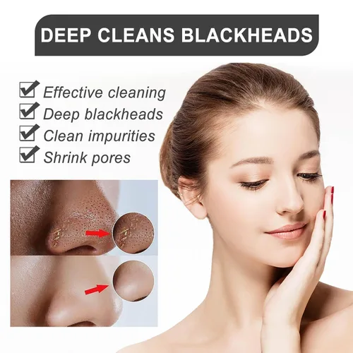 Vista 4 de Mascarilla removedor de puntos negros, 60 tiras de poros para puntos negros, limpieza profunda, removedor de cabeza negra para hidratar la cara
