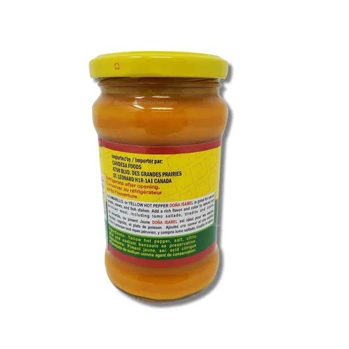 Vista 2 de Do–a Isabel Aji Amarillo Molido (pasta de pimiento picante amarilla) Botella individual de 10.5 oz - Producto de Perú