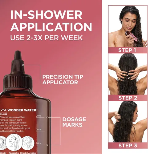 Vista 4 de L'Oreal Paris Elvive 8 Second Wonder Water Lamelar, enjuaga tratamiento hidratante para cabello sedoso y brillante, 6.8 onzas líquidas