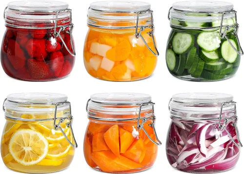 Vista 21 de ComSaf - Tarros pequeños de vidrio para especias con tapas herméticas de 4 onzas, paquete de 6 con etiquetas