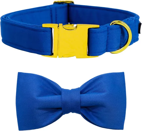 Vista 50 de Collar de perro a cuadros de búfalo amarillo otoñal con pajarita elegante Otoño-Lazo-Cuadros Amarillo