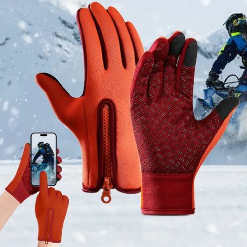 Vista 15 de Guantes de ciclismo de invierno para hombres y mujeres, impermeables, térmicos, agarre antideslizante para montar y actividades en clima frío