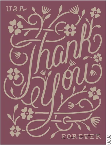 Vista 6 de USPS Thank You (Hoja de 20) Sellos Postage Forever 2020 Scott #5519-5522