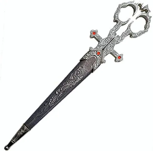 Vista 2 de Ace Martial Arts Supply Tijeras Medievales Renacentistas Bodice Dagger Dirk Knife (Plata)