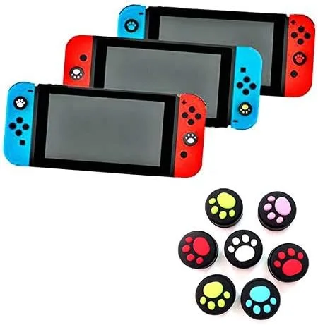 Vista 5 de Palanca de mando analógica de silicona para Nintendo Switch NS y Switch Lite Controller Joy-Con pulgar (combinación azul 2 piezas)