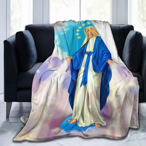 Vista 9 de Manta de regalo católico de Jesús, manta ultrasuave de microforro polar divina misericordia, regalos religiosos cristianos para mujeres, manta