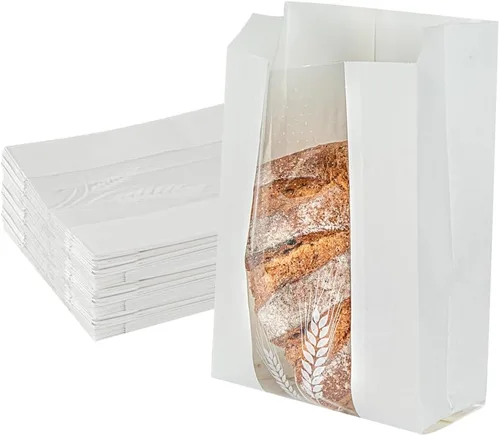 Vista 14 de Restaurantware Bag Tek - Bolsas de papel para pan de 4.5 x 2.5 x 8.5 pulgadas, 100 bolsas de papel de baguette a prueba de grasa, microperforadas