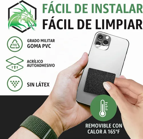 Vista 4 de Dragon Grips 13 piezas de cinta de agarre de goma rectangular, pegatinas de agarre gomosas para estuche de teléfono, mouse, pistola, herramientas