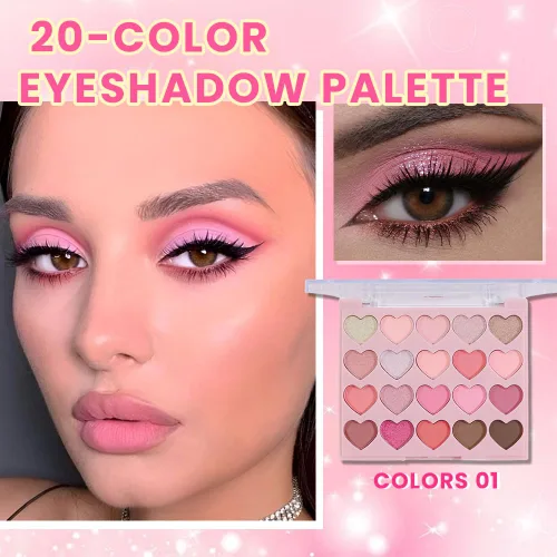Vista 2 de SUAKE Paleta de sombras de ojos rosa nude, mate y brillante, alta pigmentación, 20 colores, marrón y morado para maquillaje de ojos, paleta