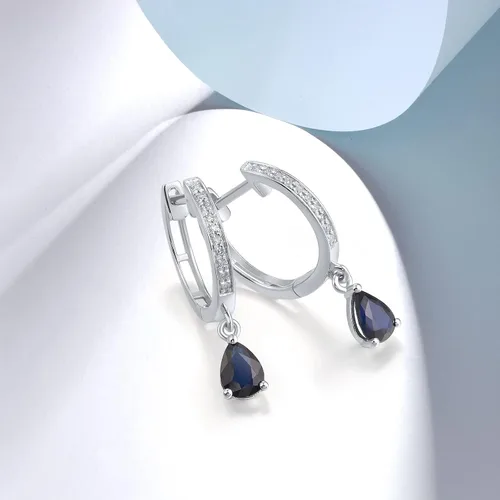 Vista 3 de Santuzza Aretes de aro delicados de oro macizo de 10 quilates para mujer