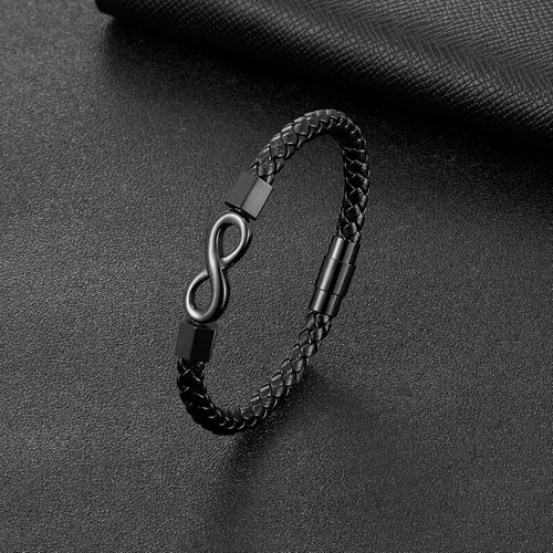 Vista 7 de Pulsera de cuero con texto en inglés "To My Man", regalo para marido de parte de WifeI Love You Forever and Always Pulseras para novio, aniversario