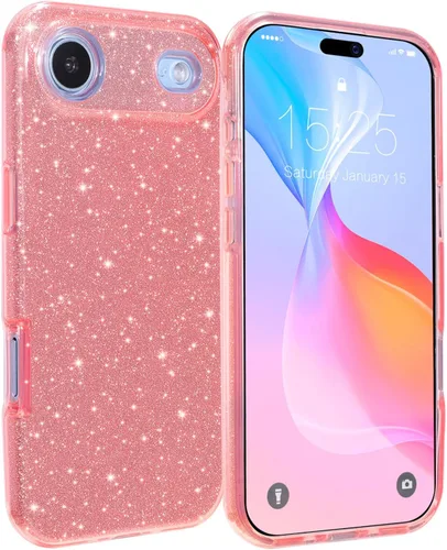 Vista 17 de MILPROX Funda compatible con iPhone 13 (2021), carcasa de gel de goma brillante con purpurina de 3 capas a prueba de golpes para iPhone 13 de 6.1