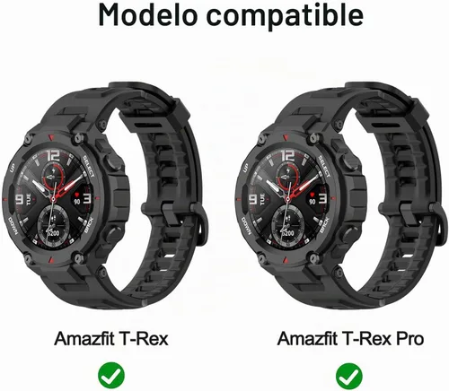 Vista 7 de BabyValley Correa compatible con Amazfit T-Rex/T-Rex Pro Band de silicona suave, pulsera de repuesto para Amazfit T-Rex/T-Rex Pro Sport Correa Beige