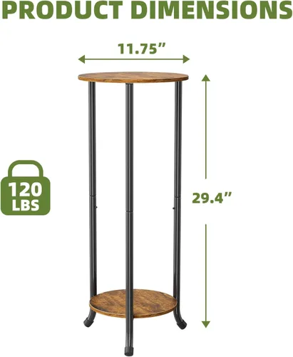 Vista 3 de Simple Trending Soporte para plantas para interiores y exteriores, 29.4 pulgadas de alto, estante de almacenamiento de flores, juego de 2, estante