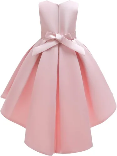 Vista 3 de IWEMEK Vestido de tutú de encaje con bordado de flores y flores para niñas grandes, vestido de tutú formal para concursos de belleza, fiesta