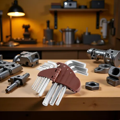 Vista 3 de Llave hexagonal, juego de llaves Allen, 9 piezas, tamaño métrico 0.059 in-0.394 in, para montaje de muebles, mantenimiento de bicicletas, llaves