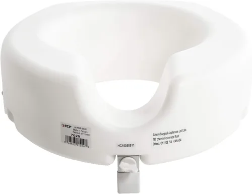 Vista 5 de PCP Asiento de inodoro elevado de 5 pulgadas, ajuste universal, elevación de altura de perfil alto, bloqueo de estabilidad de ajuste, soporte