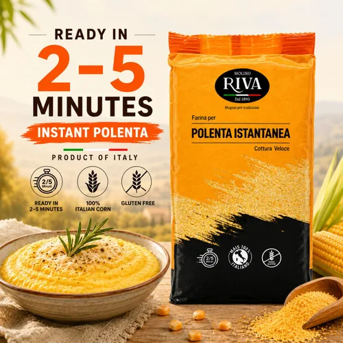 Vista 3 de Yellow Instant Polenta Molino Riva - Listo en 2 minutos - 2.2 libras (2.2 lbs)