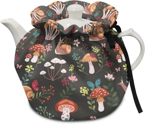 Vista 26 de DISNIMO Funda de tetera aislada a prueba de polvo con diseño floral de colibrí, para mantener el calor, accesorios decorativos, colcha