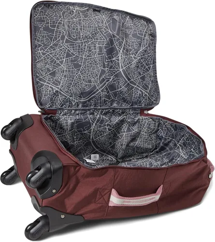 Vista 5 de Kipling Darcey - Equipaje de mano suave pequeño de 22 pulgadas para mujer nailon ruedas giratorias de 360 grados Caoba Bl