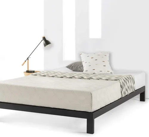Vista 8 de Mellow Cama de plataforma de metal resistente de 14 pulgadas con cabecero, soporte de listones de madera, base de colchón (no necesita somier)