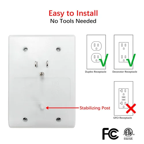 Vista 3 de Protector de sobretensiones de 3 salidas laterales de 1200 julios con 3 puertos USB-A y cargadores USB-C de 1 puerto, CP30009