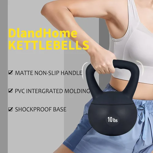 Vista 6 de DlandHome Pesas rusas para entrenamiento de fuerza, ideal para entrenamiento de cuerpo completo y entrenamiento de fuerza, mango de fácil agarre