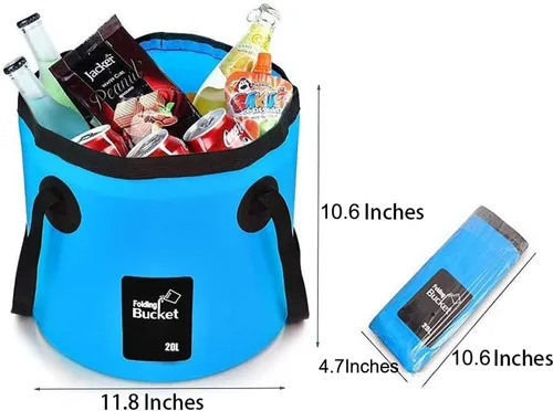 Vista 2 de BANCHELLE Contenedor de agua plegable portátil plegable para campamento para viajes al aire libre, senderismo, pesca, lavado de autos, jardinería