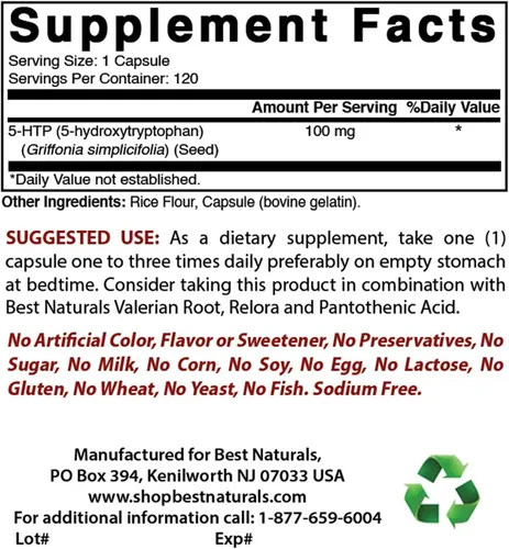 Vista 2 de Best Naturals GABA 750 mg y 5-HTP 100 mg