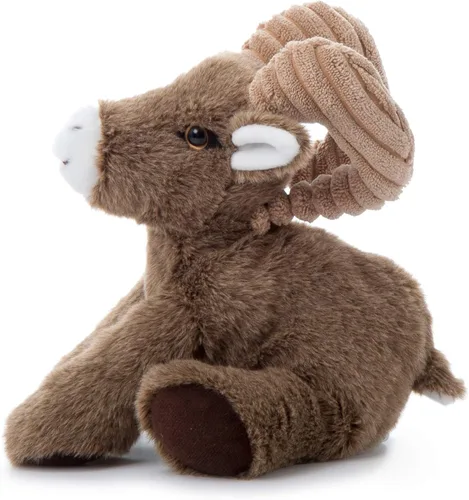 Vista 3 de The Petting Zoo Peluche de oveja de cuerno grande, regalos para niños, animales salvajes de la vida silvestre, juguete de peluche de oveja de 9