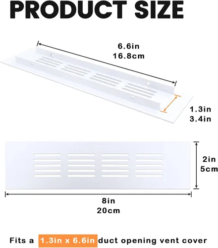 Vista 3 de Geesatis Cubiertas de Ventilación de Aire para Piso, Gabinete, Pared, Techo – Rejilla de Aluminio de Servicio Pesado Resistente a la Oxidación