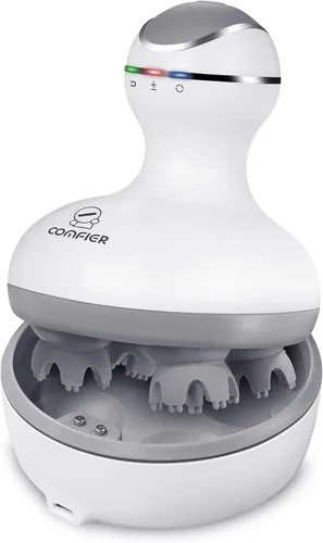 Vista 15 de Comfier - Masajeador eléctrico para cuero cabelludo, impermeable, con múltiples modos de vibración, masajeador de cabeza portátil y manual