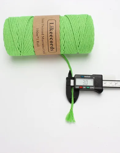 Vista 3 de Cordón de macramé, cuerda de algodón de 0.118 in x 328 pies, cuerda de algodón blanco natural para manualidades, tejer, colgar plantas, decoración