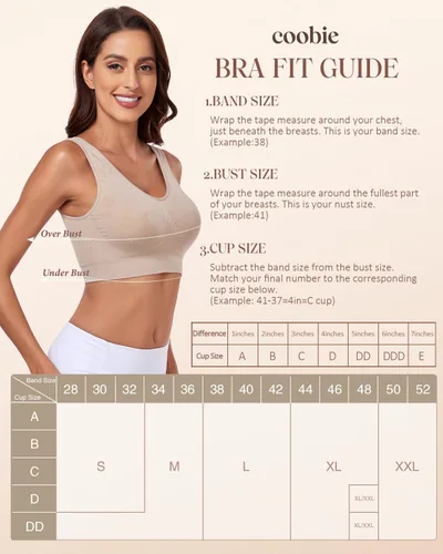 Vista 48 de Coobie Brasier sin costuras de cobertura completa para mujer con acolchado extraíble para mayor comodidad