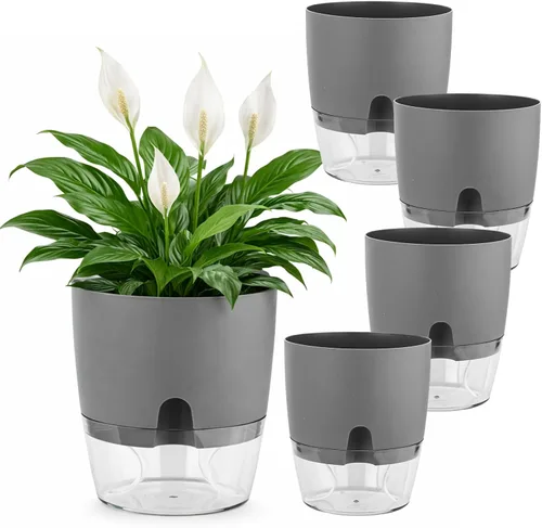 Vista 15 de Macetas de riego automático para plantas de interior, macetas para exteriores, paquete de 3 macetas de riego automático de 6 pulgadas, macetas