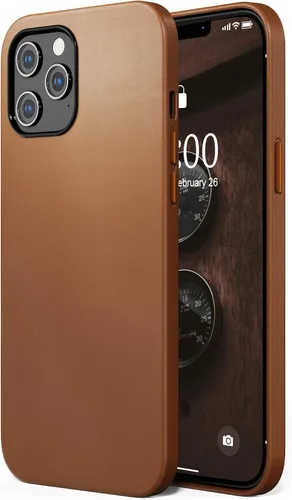 Vista 9 de SURPHY Funda diseñada para iPhone 12 Pro Max de 6.7 pulgadas, piel sintética de alta calidad (con botones metálicos y forro de microfibra)