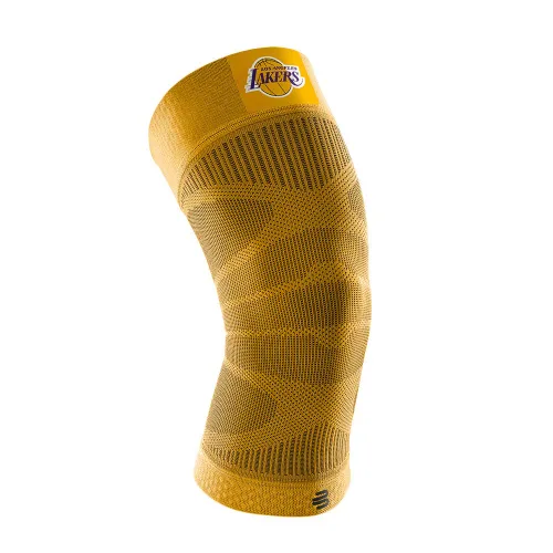 Vista 14 de Bauerfeind - Rodillera de compresión deportiva para rodillas NBA - Diseño ligero con zonas de agarre para alivio del dolor en la rodilla de Negro