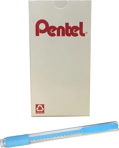 Vista 7 de Pentel Clic Colors - Borrador retráctil con agarre, barril verde lima, caja de 12 unidades (ZE23K)