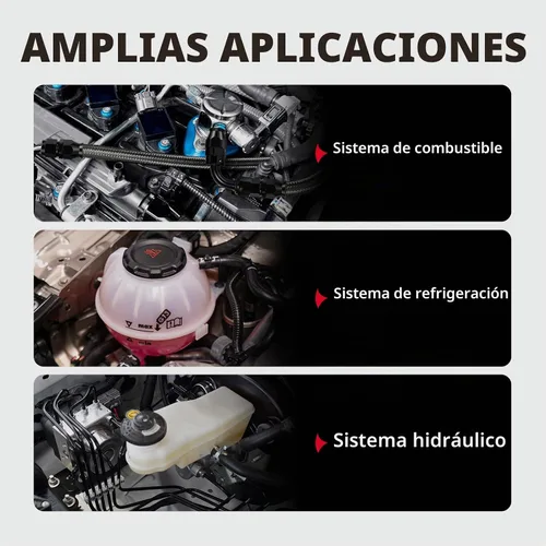 Vista 6 de EVIL ENERGY 6AN 3/8" PTFE LS Swap EFI Kit de montaje de línea de combustible, manguera de combustible trenzada de nailon E85 de 25 pies Negro