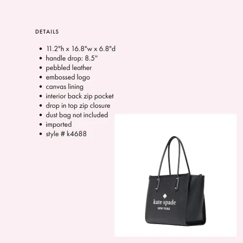 Vista 5 de Kate Spade bolso para mujer Ella tote en cuero
