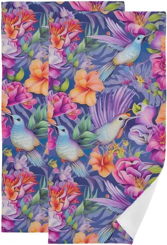 Vista 41 de Juego de 2 toallas de baño de color morado, remolques de mano de lobo, toallas de baño, toallas suaves y absorbentes para baño, cocina, gimnasio