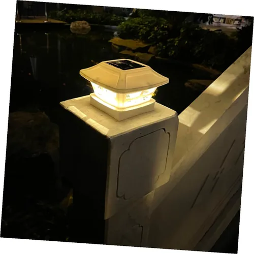 Vista 7 de 2 Pack Solar Pillar Lights, Waterproof Fence Post Cap Lamps for Garden