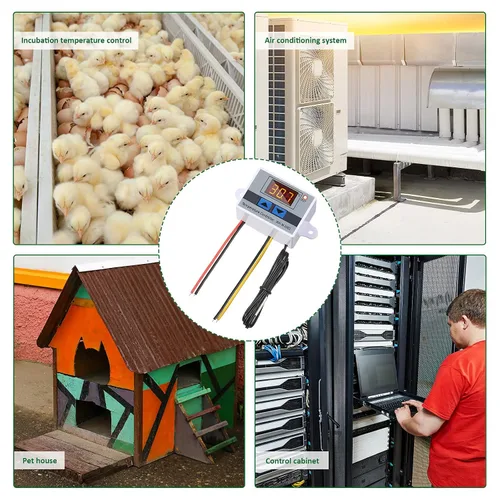 Vista 6 de XH-W3001 Módulo controlador de temperatura LED digital Interruptor de termostato digital con sonda impermeable Calefacción programable Enfriamiento