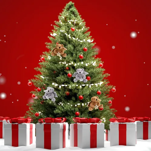 Vista 8 de Plushland Juguetes de peluche de Navidad, lindo calcetín suave Sockiez mono decoración de árbol de Navidad, bonito regalo de Navidad, adorno